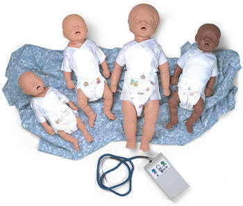 CPR Pediatric manikin air-filled Newborn African-American w Electronics